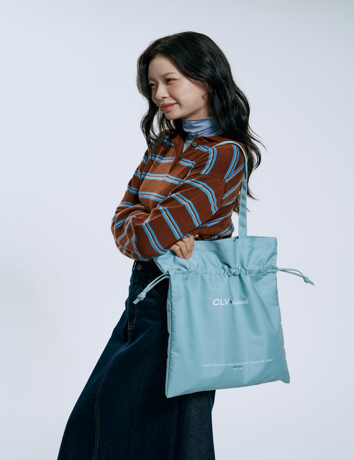 클레버필드(CLEVER FIELD) 클래식 드로스트링 토트백_그린
