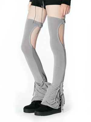 RYNA TESSEL LEG WARMER (GREY)