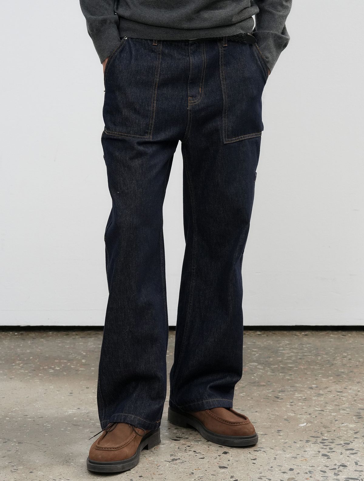 제너럴아이디어(GENERALIDEA) MAN 와이드 카펜터 팬츠 [NAVY] / SBE4M11009