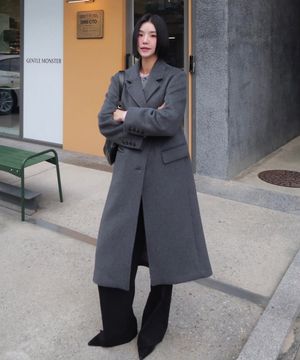 [W]두굿_캐시미어 싱글 롱 코트 - 2color