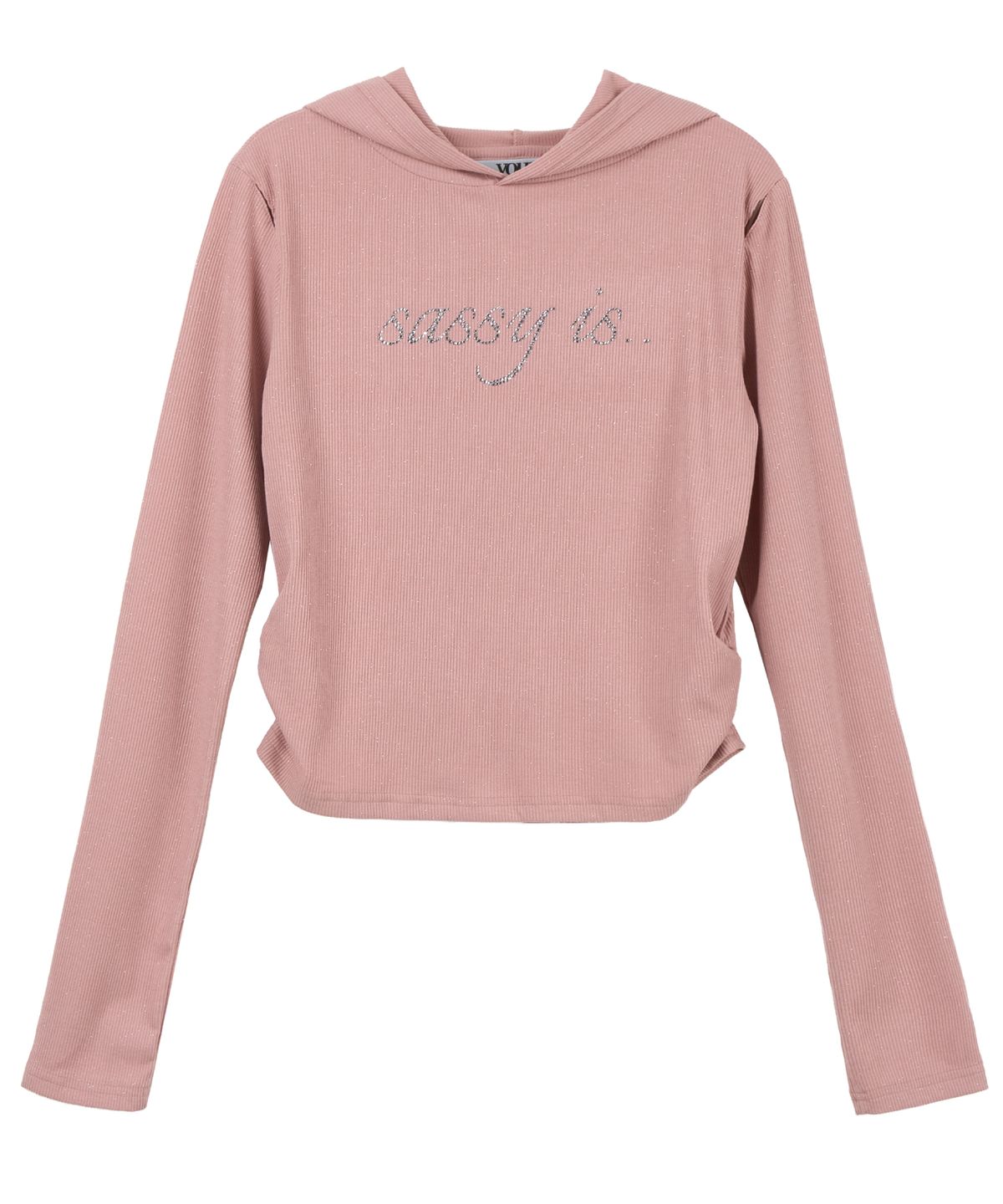 유얼쎄시(YOUR SASSY) Twinkle Slit Sleeve Hoodie Tee (PINK)