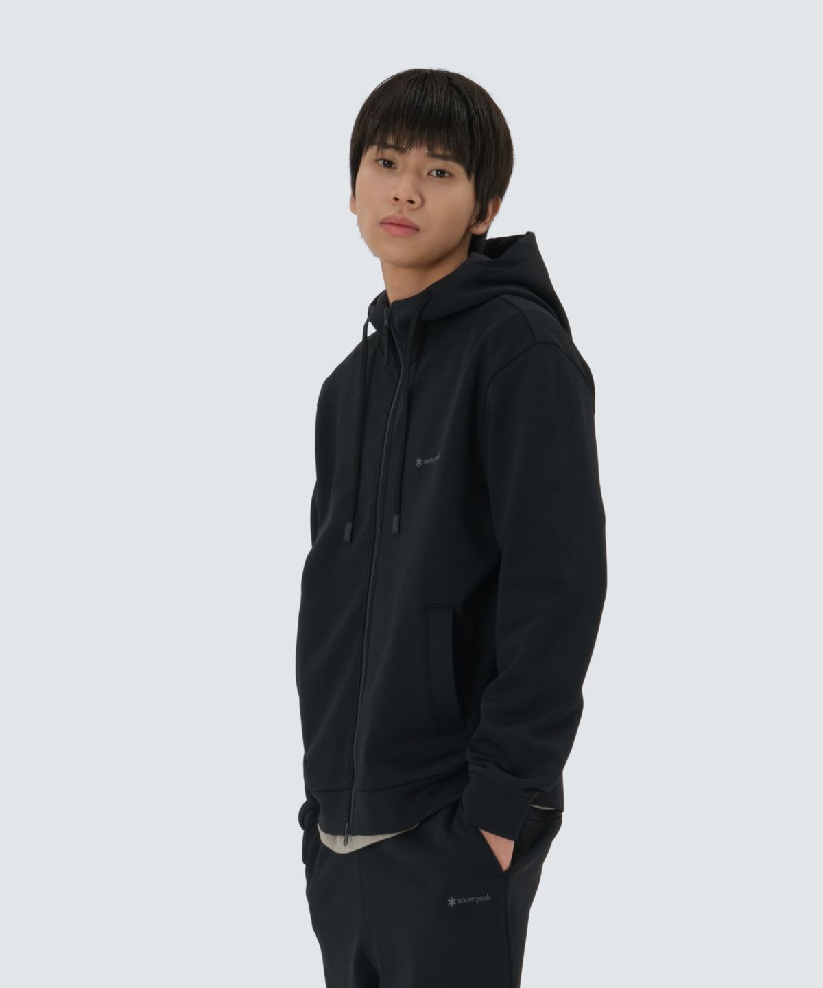 스노우피크 어패럴(SNOWPEAK APPAREL) 써밋그리드 후드 집업 (S25WMTFJ30) Black