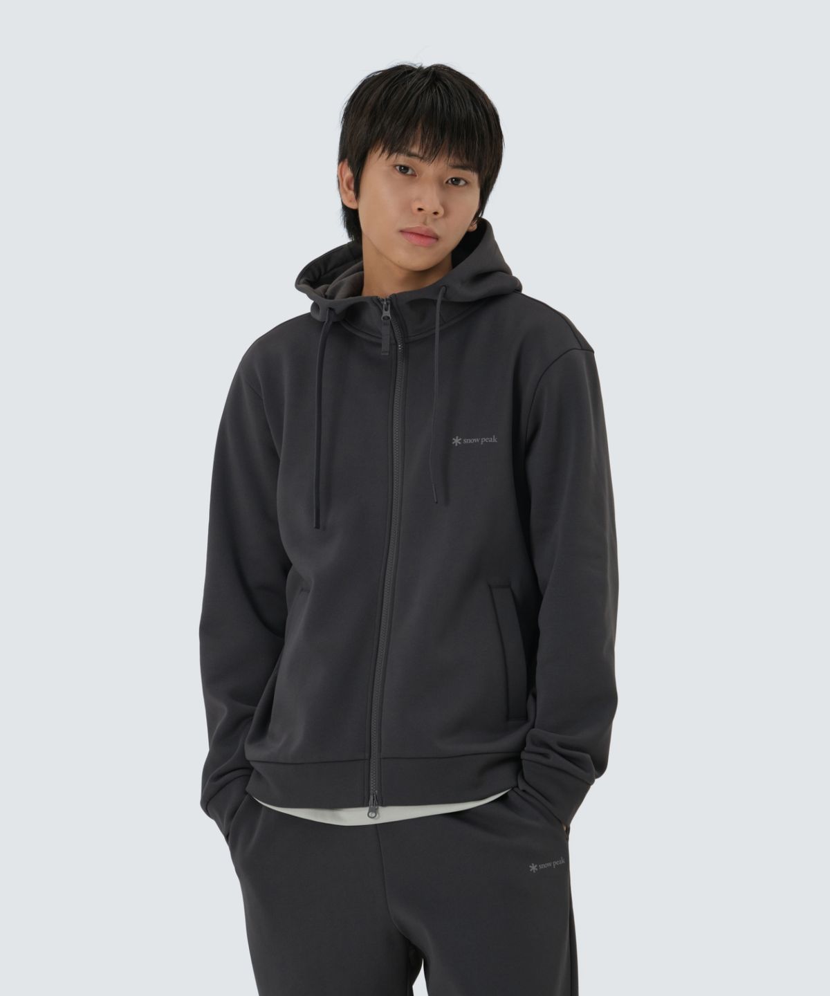 스노우피크 어패럴(SNOWPEAK APPAREL) 써밋그리드 후드 집업 (S25WMTFJ30) Charcoal Gray
