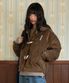 WXJ024 포카포카 코듀로이 뽀글이 자켓 (BROWN)