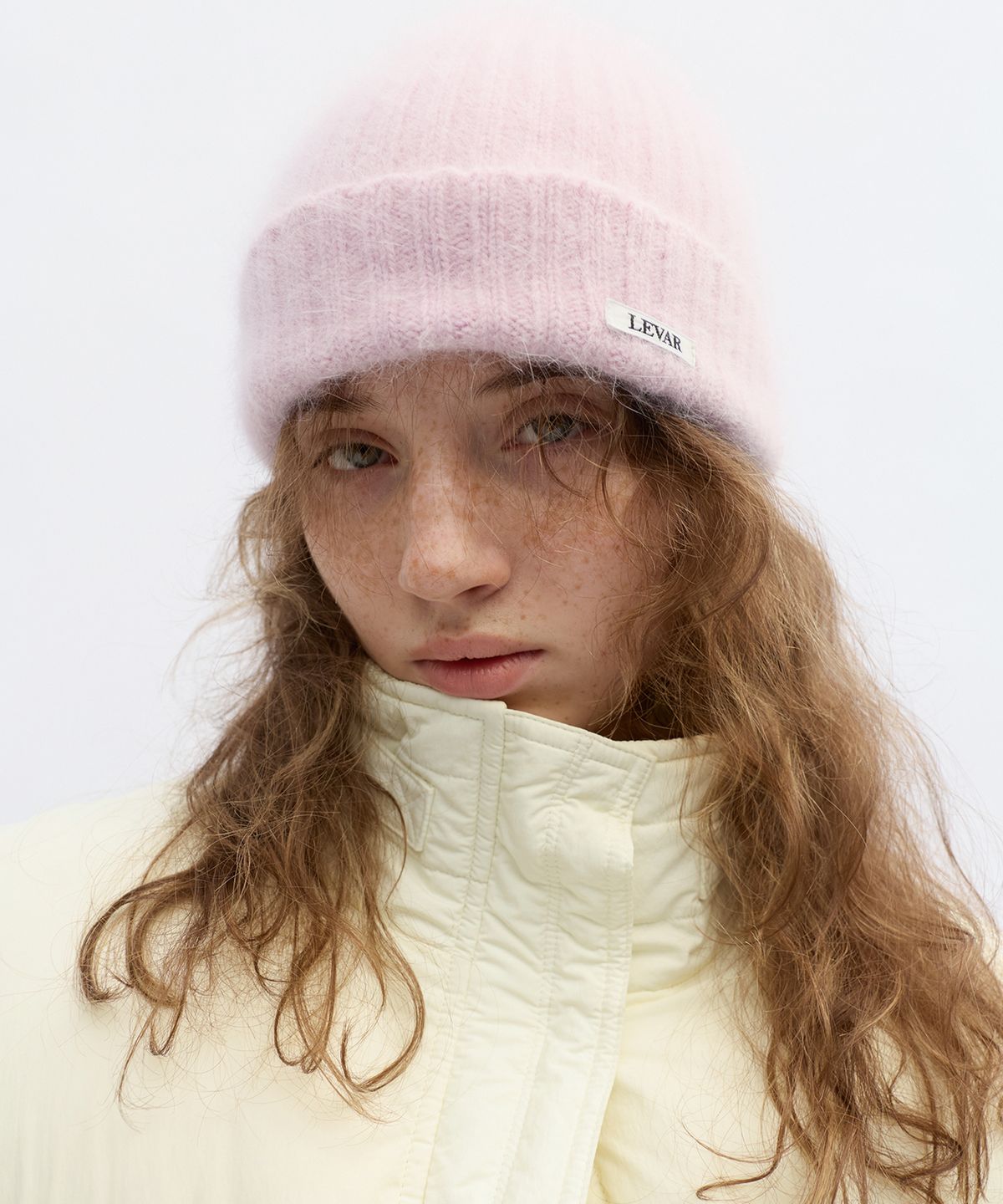 르바(LEVAR) Soft Angora Beanie - Lilac Pink