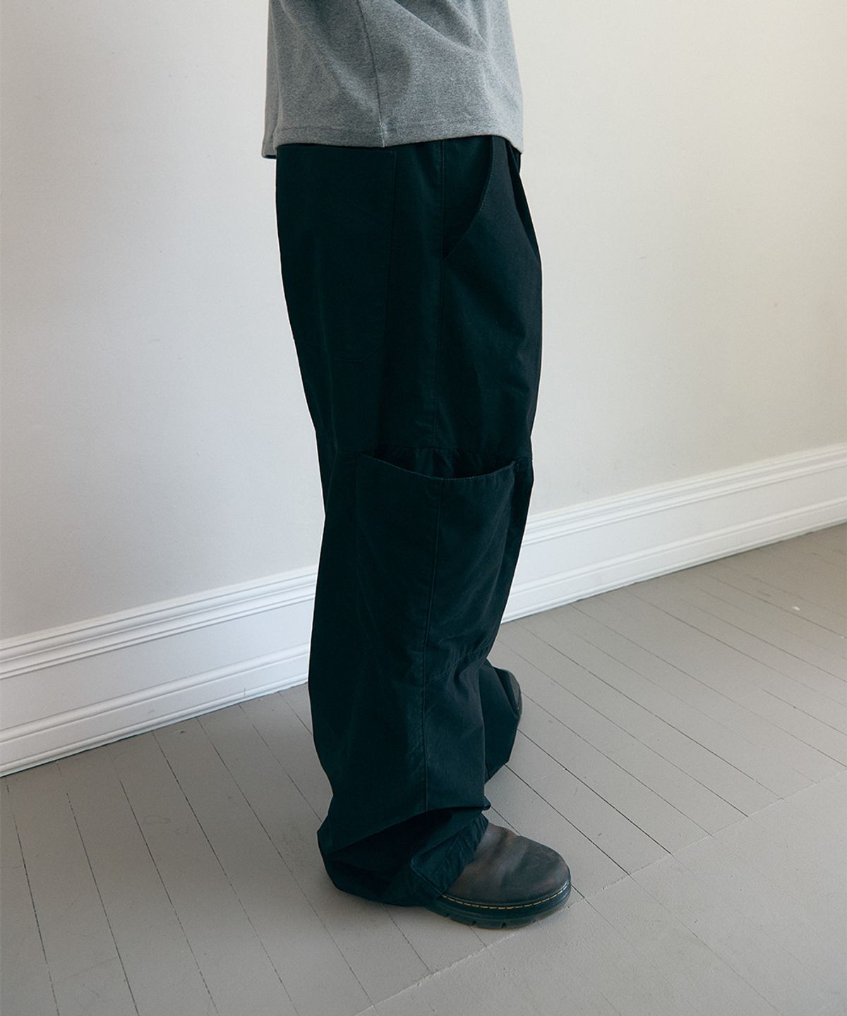러드(LLUD) Side Pocket Wide Pants Black