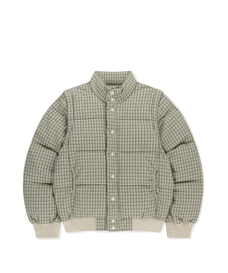 Flannel 2Way Down Jacket Mint
