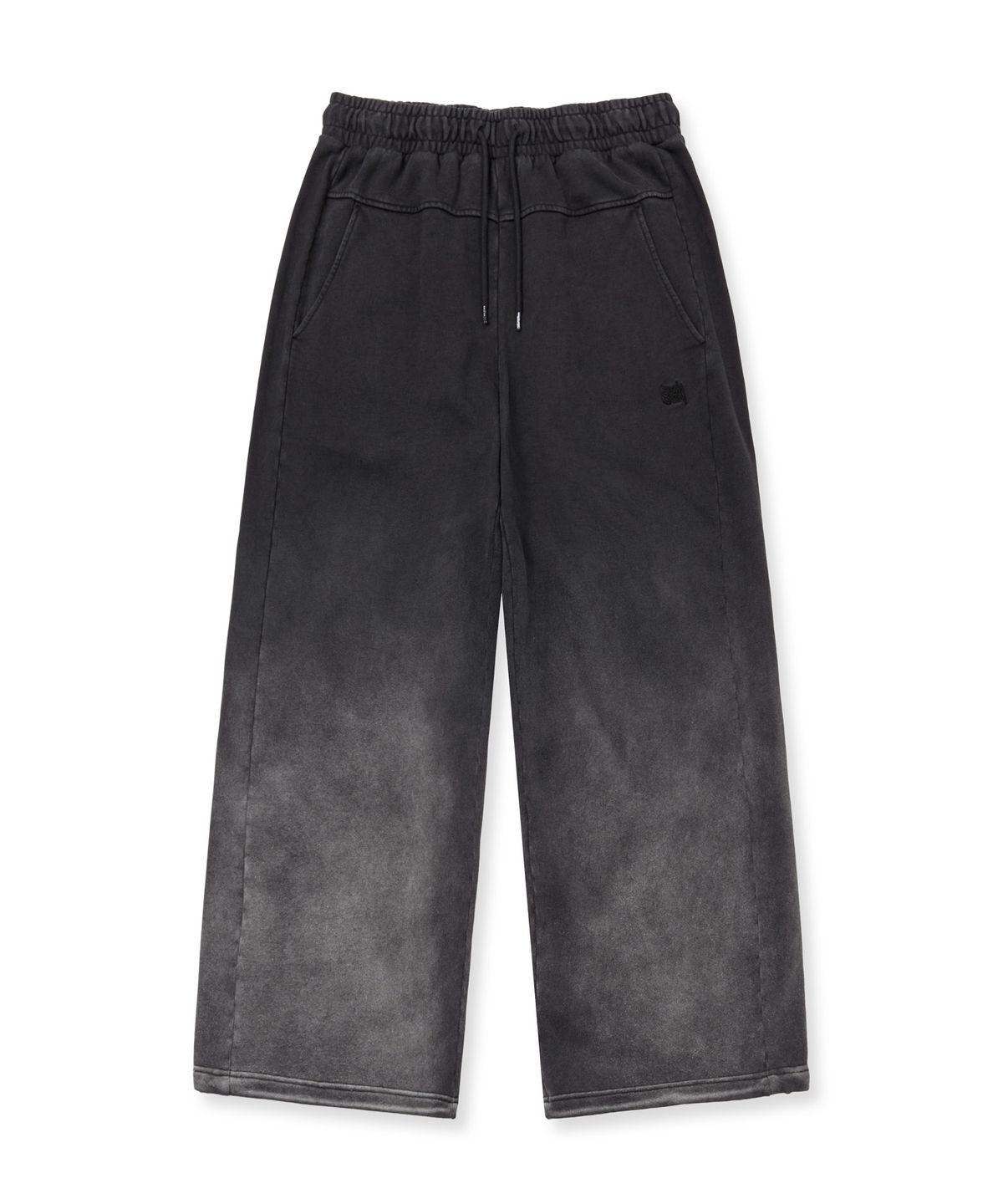 브라운브레스(BROWNBREATH) GRADATION WASHED SWEAT PANTS - BLACK