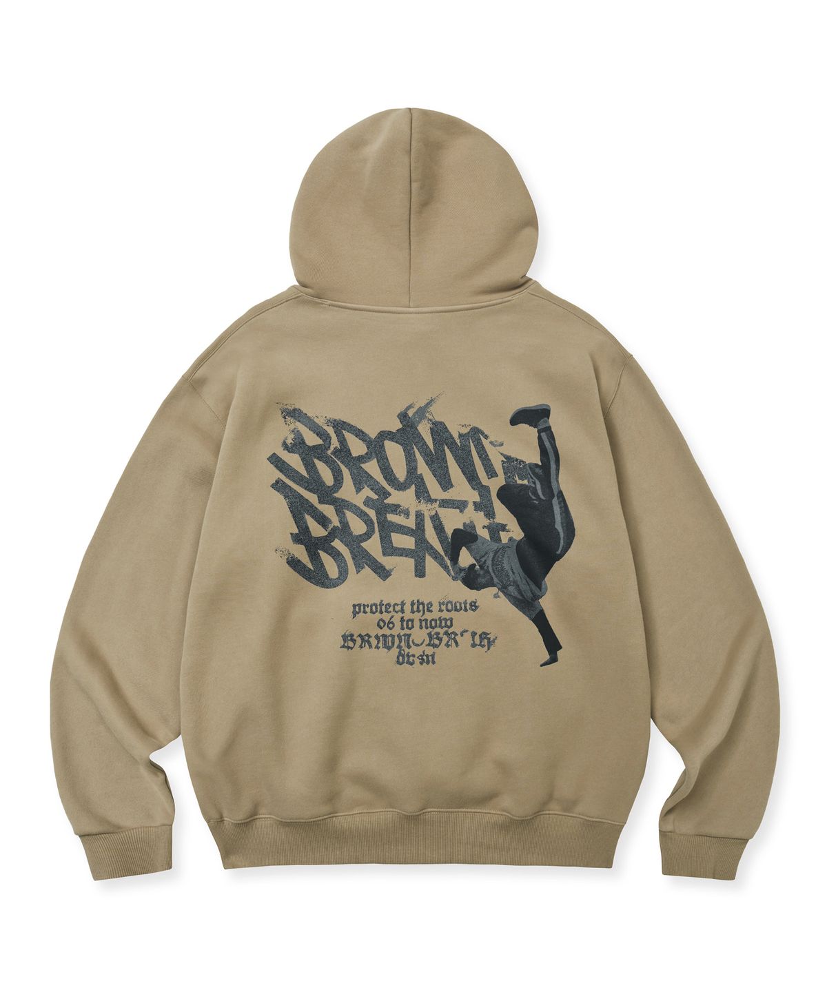 브라운브레스(BROWNBREATH) FREEZE TAG HOODIE - BEIGE
