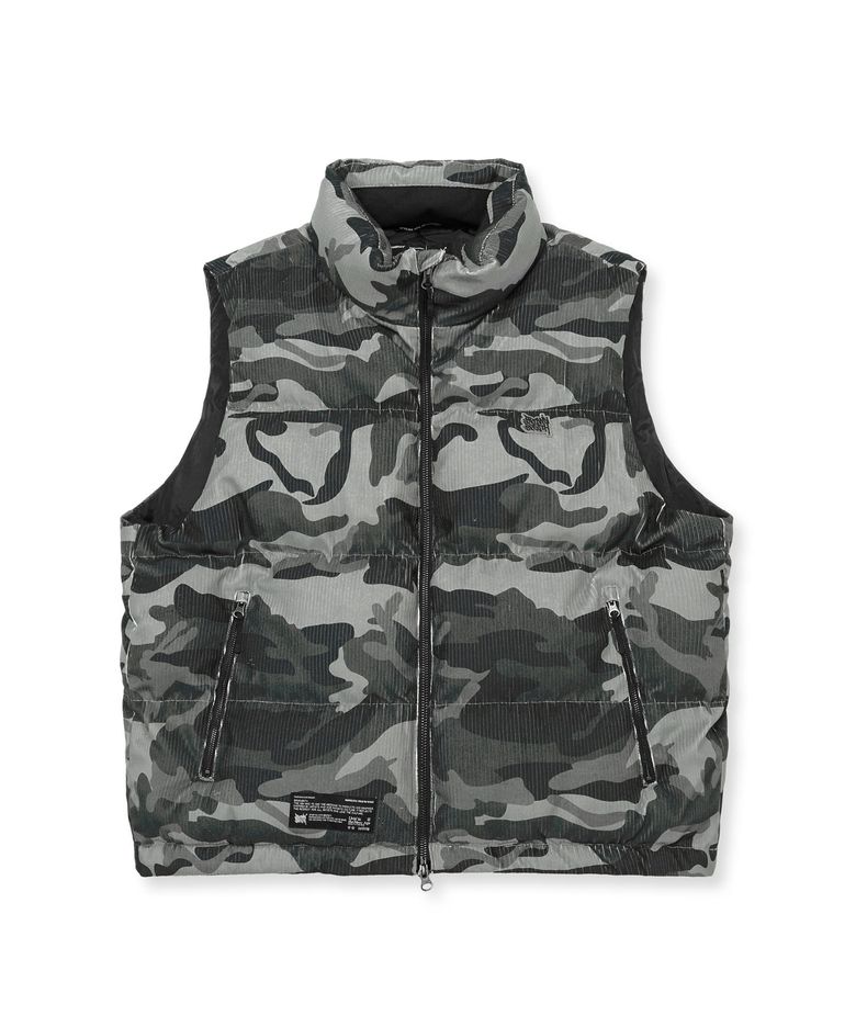 TAG CORDUROY CAMOUFLAGE VEST - DARK GREY