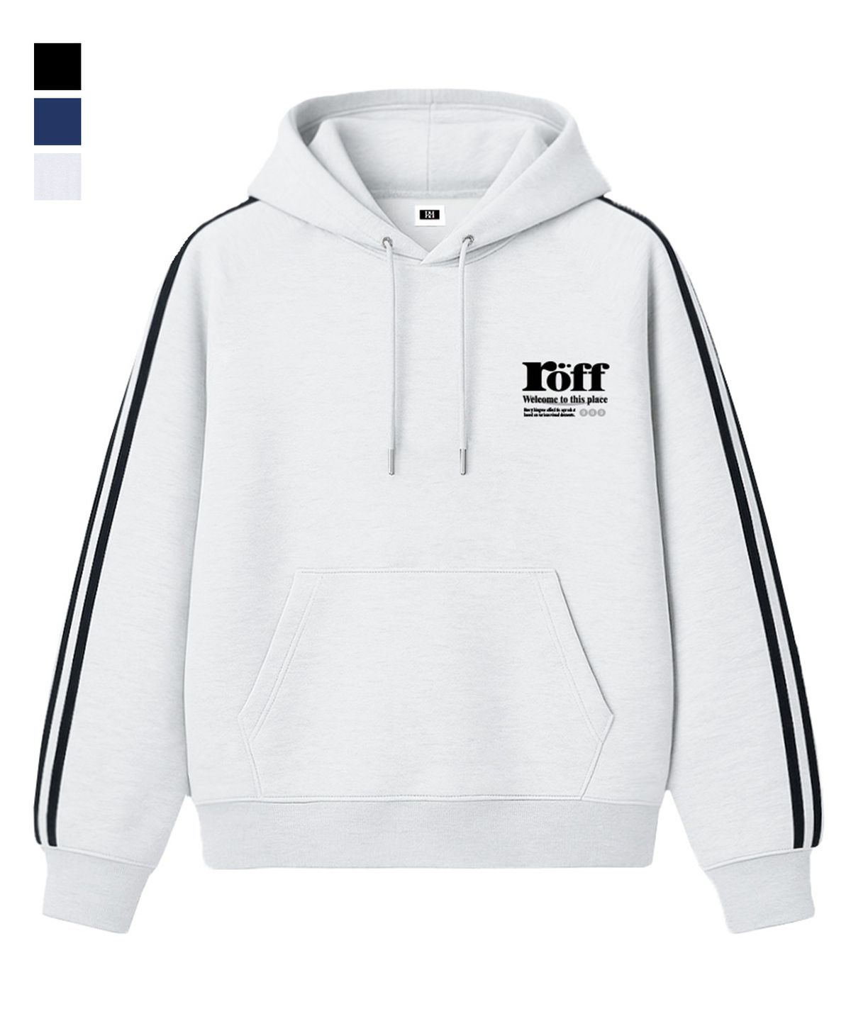 랜덤오프(RANDOMOFF) RÖFF TYPE PLAY SPACE MINI TRACK OVER FIT HOODIE (3color)