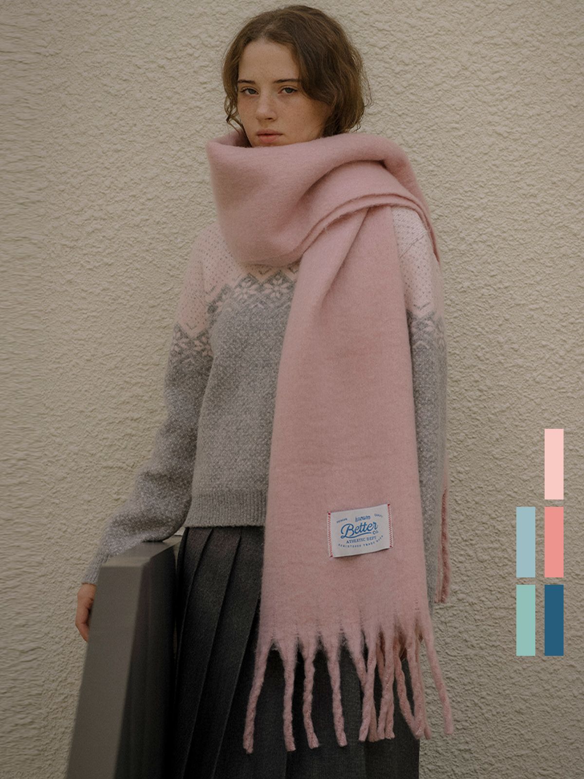 노운베러(KNOWNBETTER) Soft pastel muffler [KNFW05ACC01]_[5color]