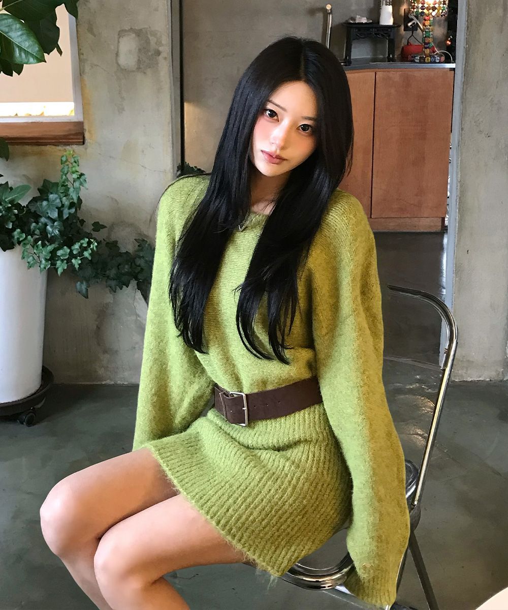 MUSINSA公式 | TWEE レインルーズフィットニットワンピース（ベルト