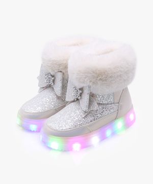 LED 샤이닝 퓨어 여아 겨울 털 부츠