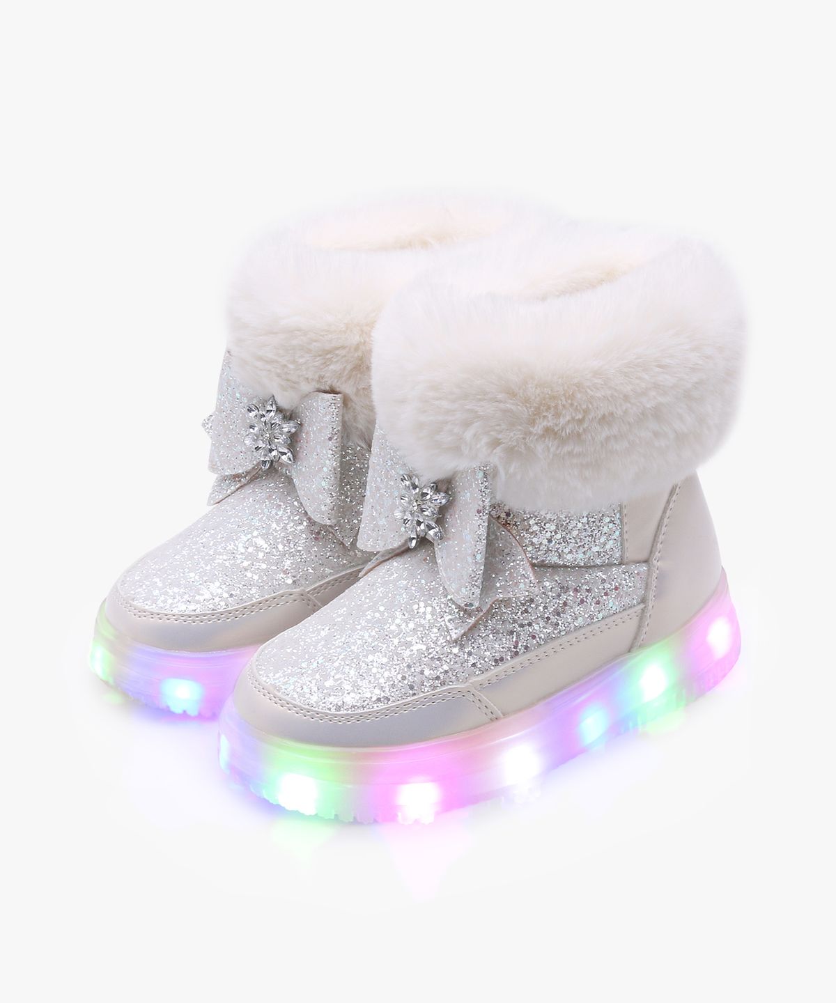 키펀트(KIPHANT) LED 샤이닝 퓨어 여아 겨울 털 부츠