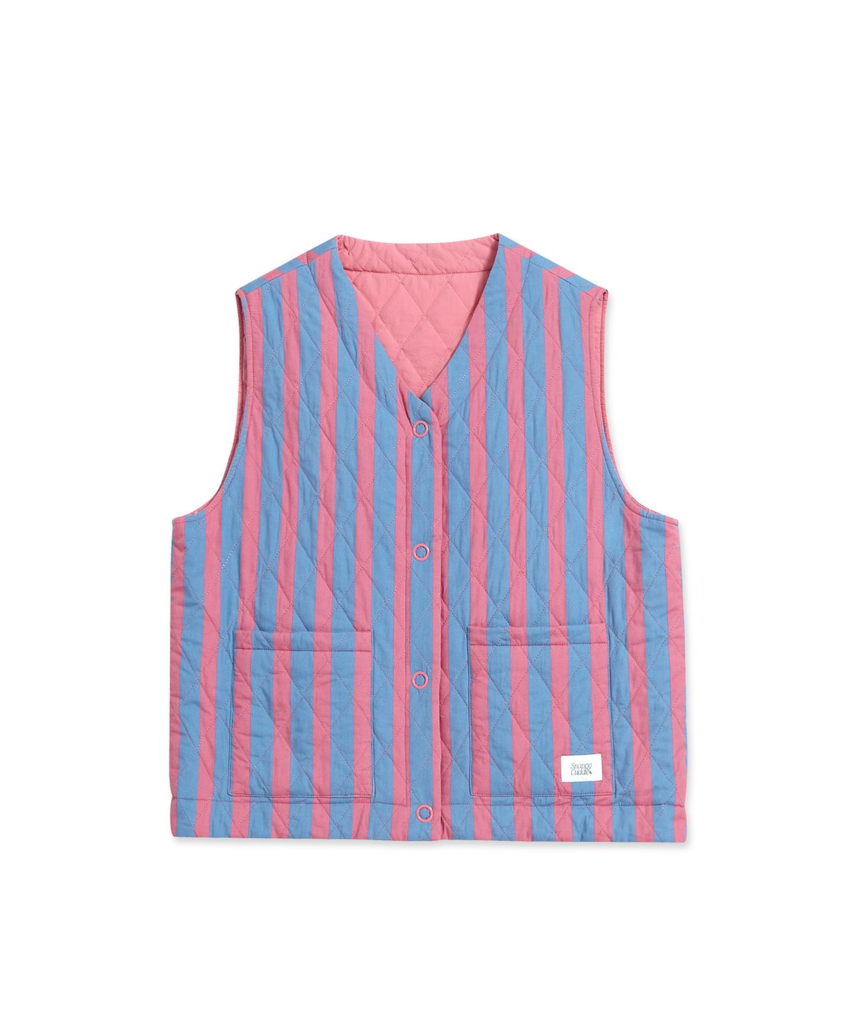 스내피커들(SNAPPY CUDDLE) Fluffy Croissant Reversible Vest (Hibiscus)