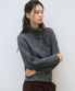 하이 카라 넥 울 가디건 차콜