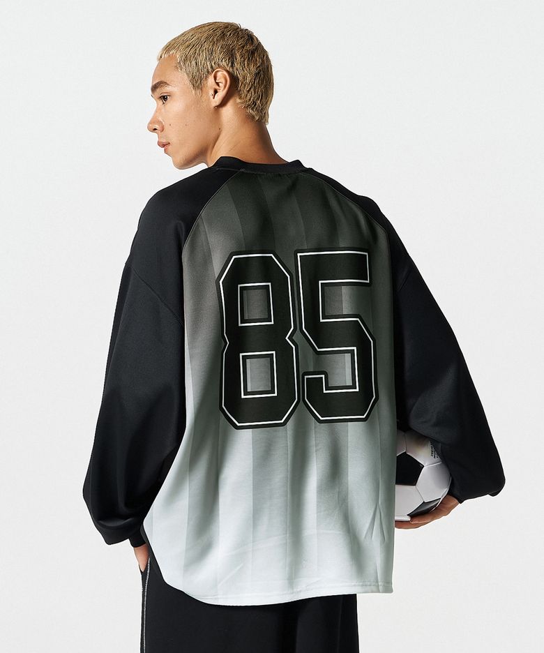 스트라이프 저지 롱 슬리브 (Black)