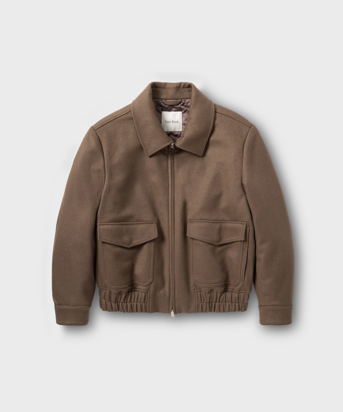 넌블랭크(NONBLANK) [넌블랭크x삭형] 캐시미어 블렌드 블루종_CAMEL BROWN