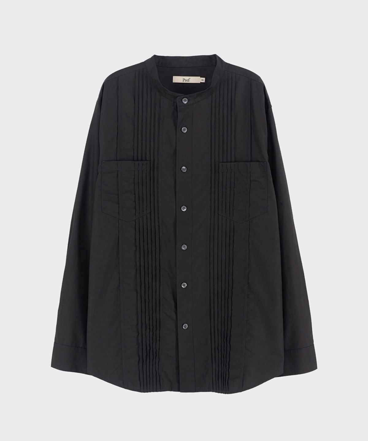 프레프(PREF) CHARCOAL FRONT PLEATED SHIRT