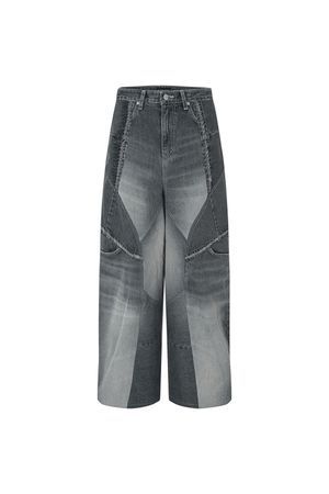 리빌드 데님 와이드 팬츠 그레이