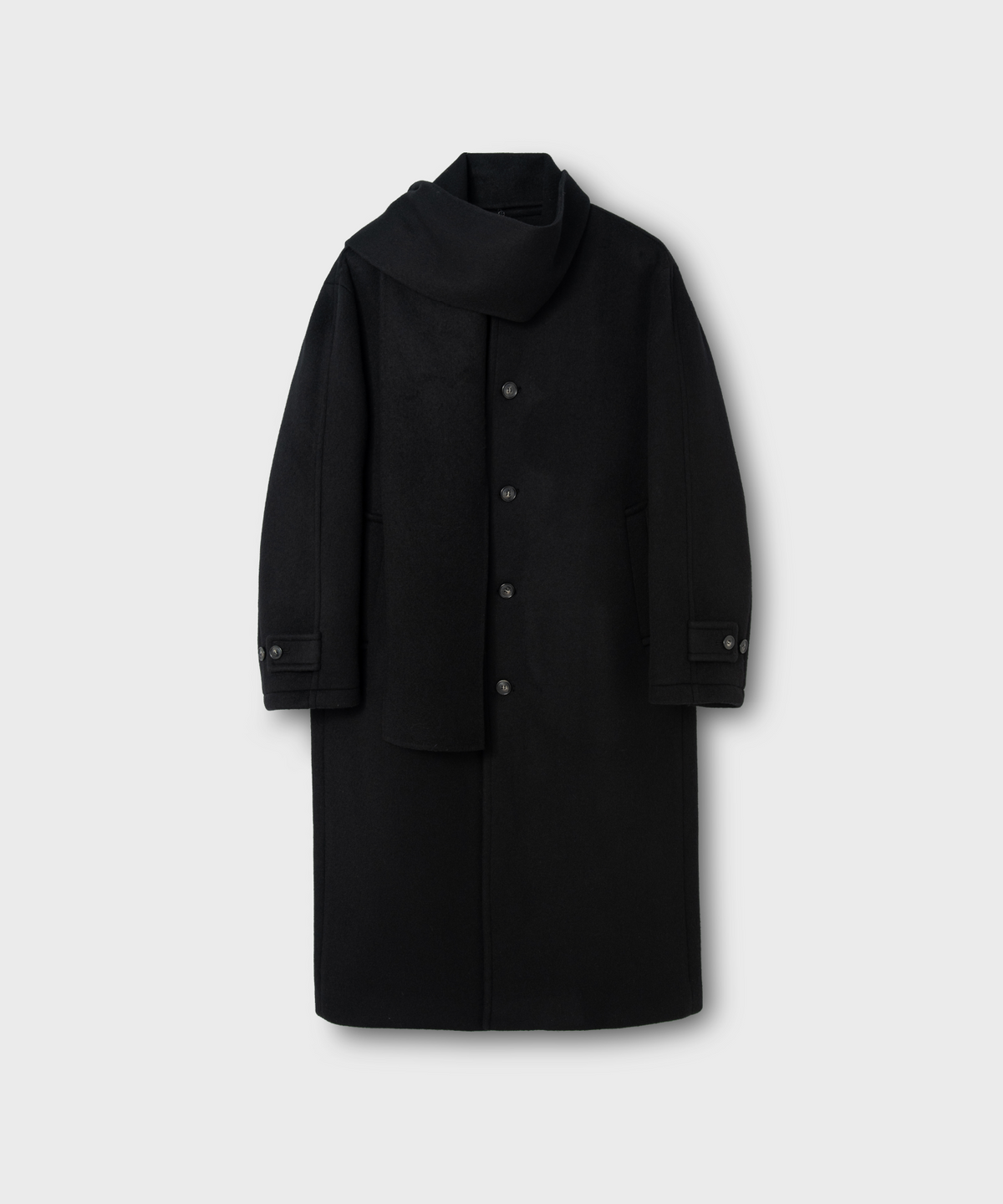 넌블랭크(NONBLANK) 머플러 코트_BLACK