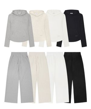 [SET] W 베이직 슬림 후드 & W 베이직 하이웨스트 스웨트 팬츠