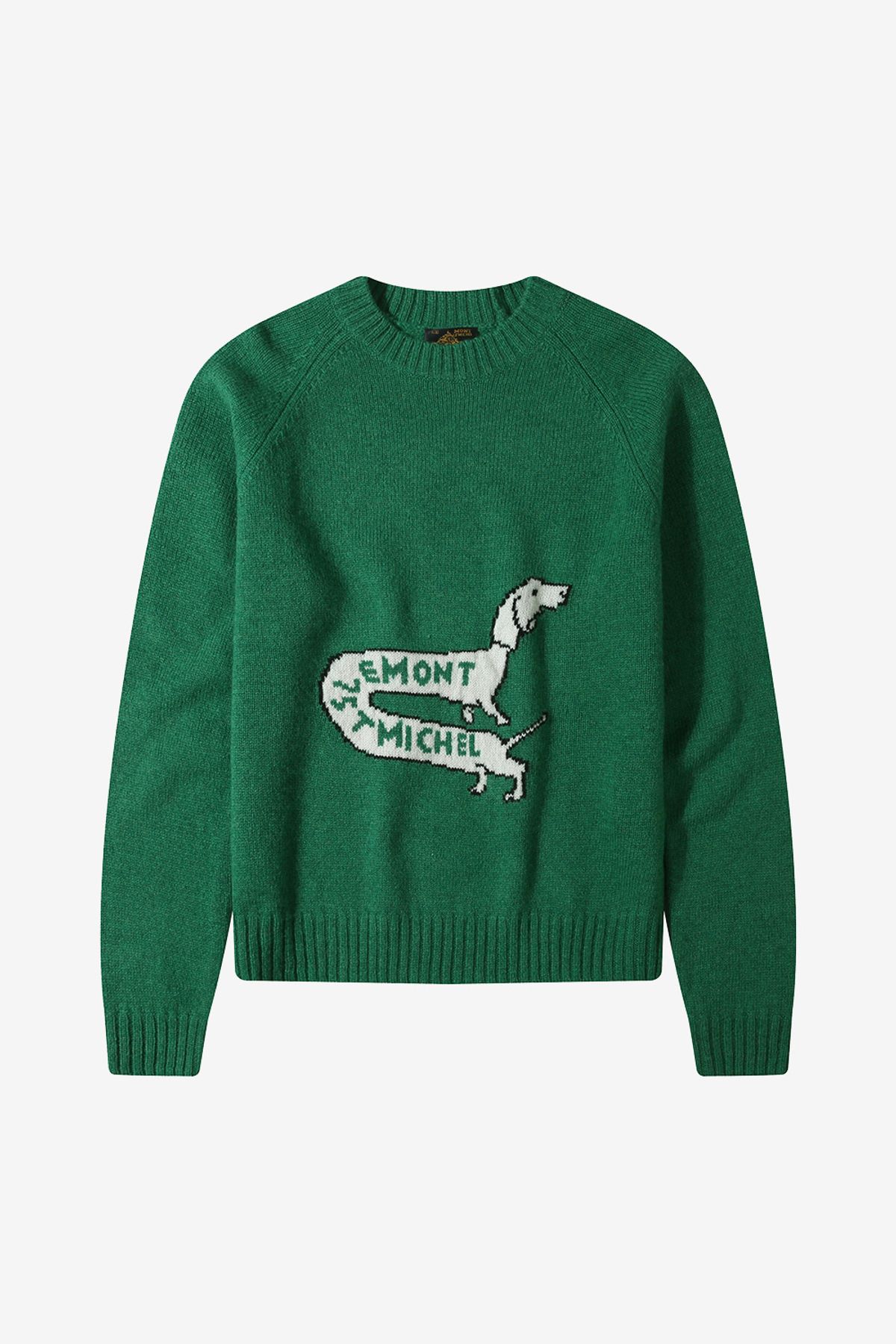르몽생미셸(LE MONT ST MICHEL) DOG illust pullover knit_Green