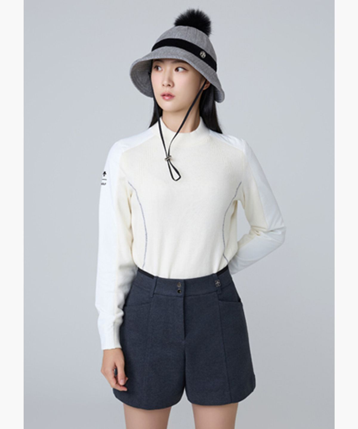 데상트 골프(DESCENTE GOLF) 여성 하이브리드 방풍 풀오버  DQ42WFKPOK