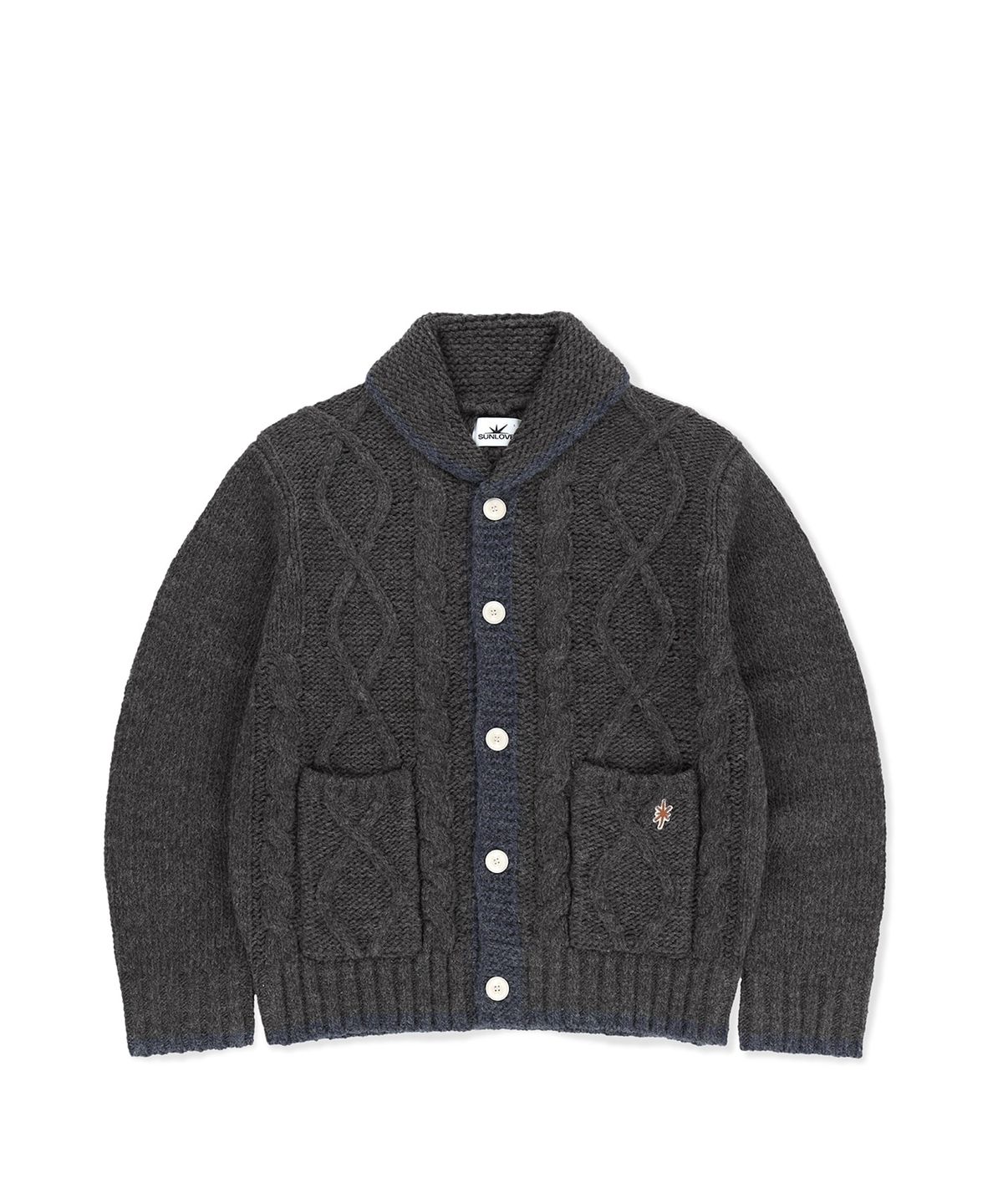 썬러브투어(SUNLOVETOUR) Cable Cowichan Cardigan Charcoal