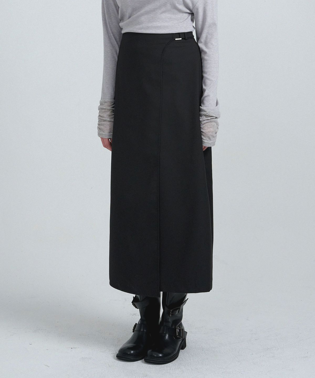 미케네(MICANE) 노에미 비조 랩 롱 스커트