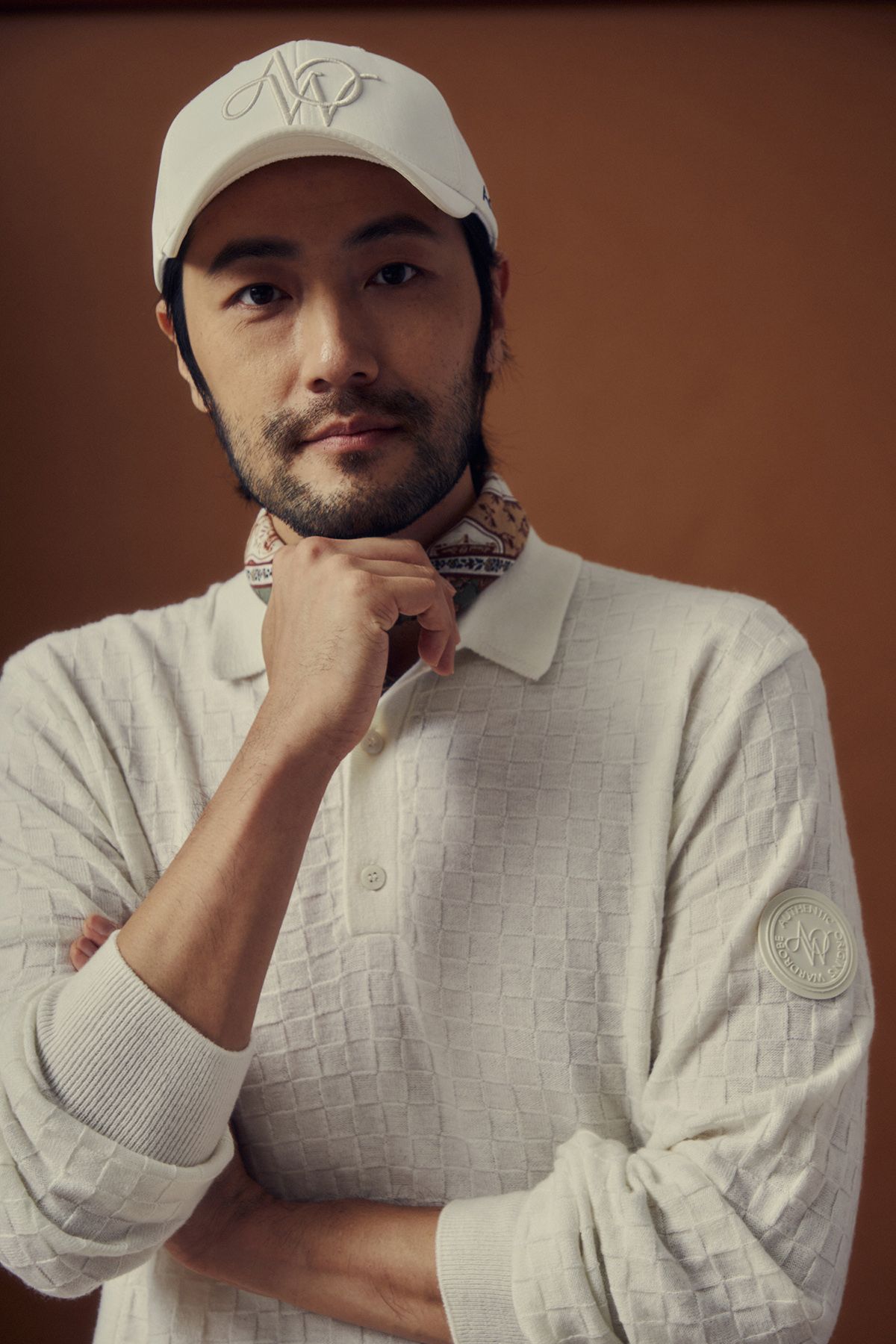 에이오더블유(AOW) MEN CHECKER T-COLLAR KNIT