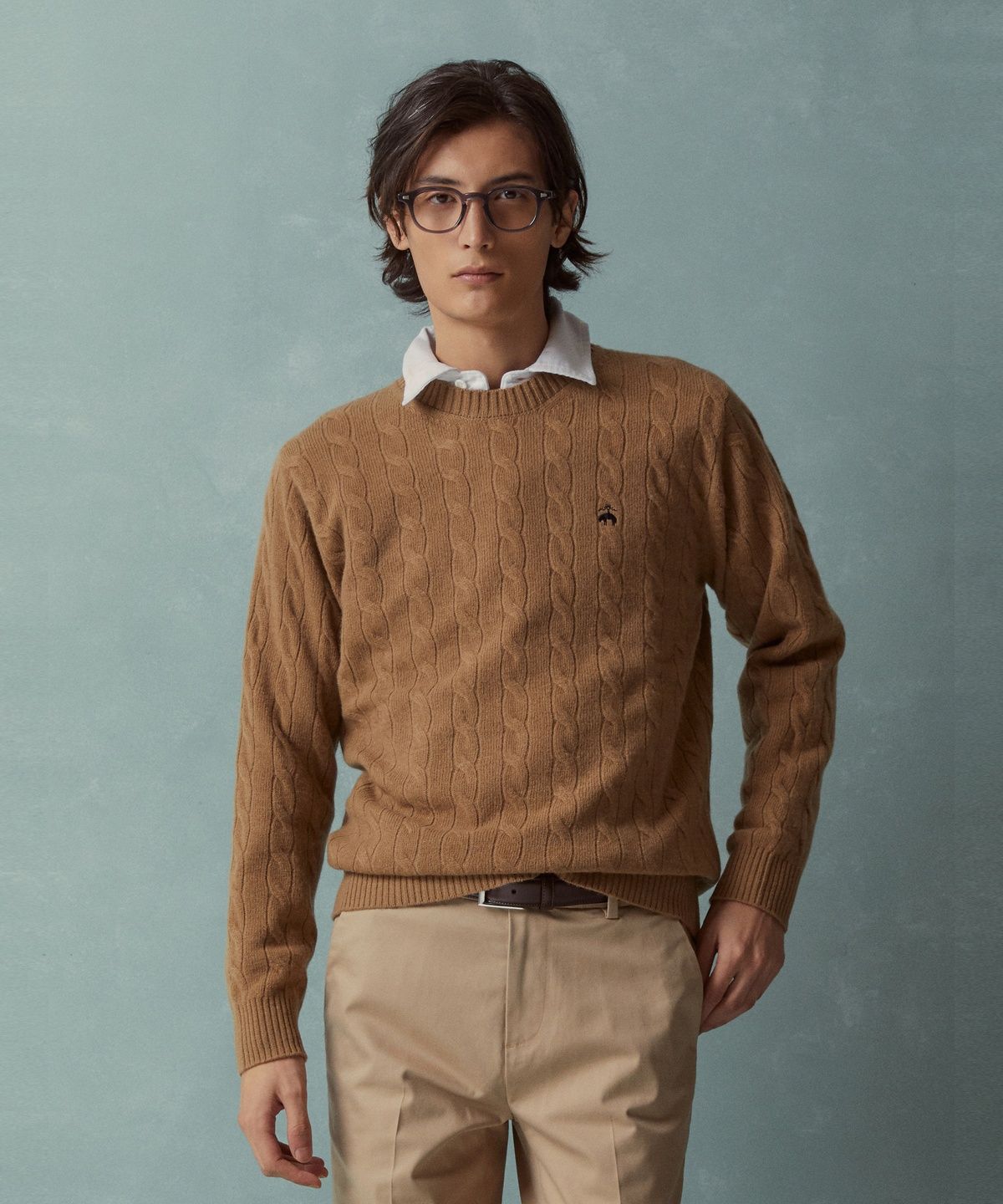 브룩스 브라더스(BROOKS BROTHERS) 울 케이블 스웨터 (베이지) (BBWRMBF401)