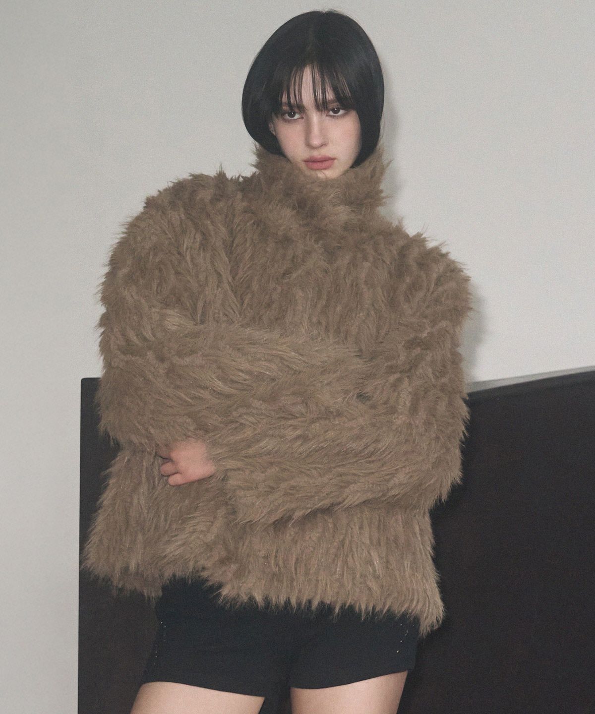 레더리(LEATHERY) 리버시블 시어링 퍼 자켓 [MOCHA]