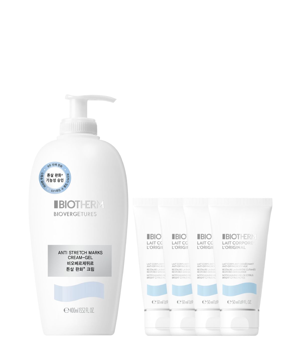 비오템(BIOTHERM) 비오베르제뛰르 튼살 크림 400ml 점보 세트 (+레꼬포렐 바디밀크 200ml 증정)