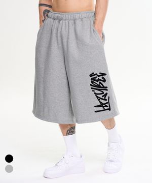 자이언트핏 와이드 버뮤다 스웨트 팬츠 빅로고 헬스 짐웨어 운동복 반바지 M (2컬러)