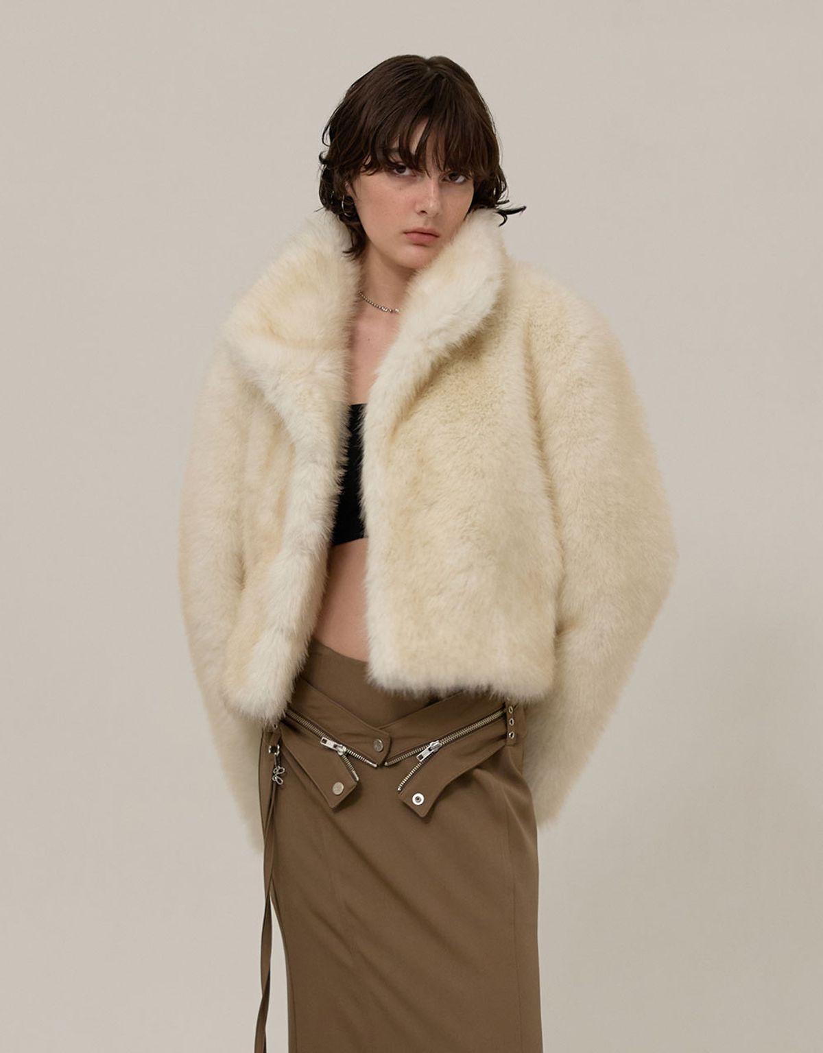 엠엠더블유(MMW) [MMW] ESSENTIAL FUR JACKET (IVORY)