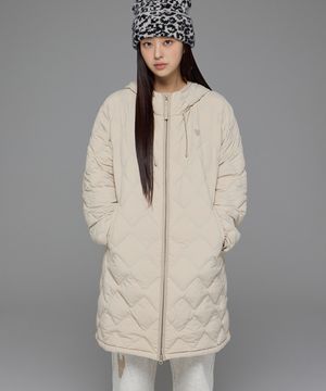 여성) Lite 다이아 퀼팅 후드 롱다운 점퍼