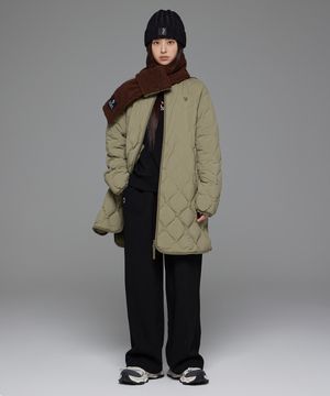 여성) Lite 커브드 퀼팅 롱다운 점퍼