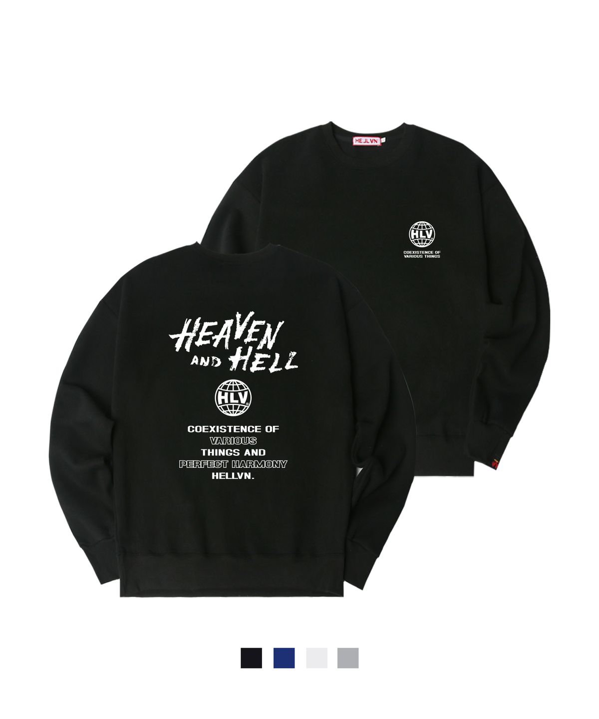 헬븐(HELLVN) H/V COEXISTENCE 오버핏 기모 맨투맨 (SOM4-5HV076)