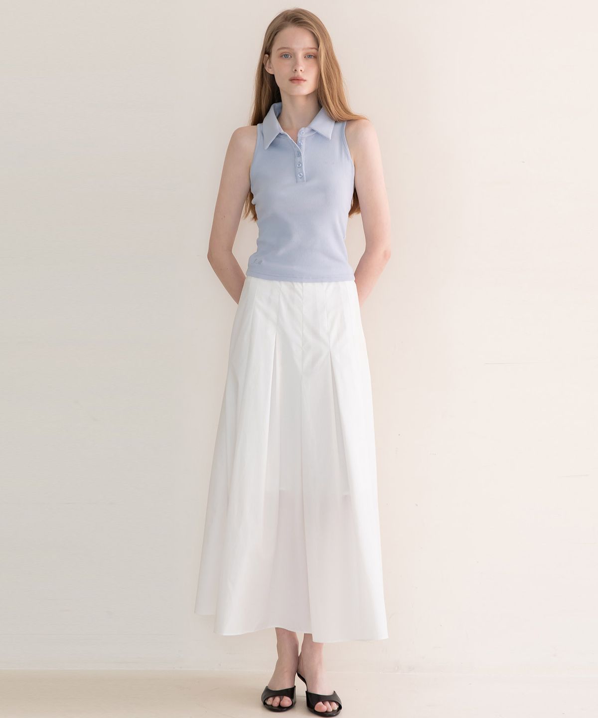 제이마크뉴욕(JMARKNEWYORK) Pintuck long skirt - White