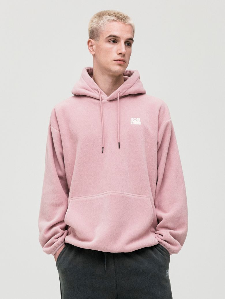 ESSENTIAL MICROFLEECE HOODIE-INDIE PINK
