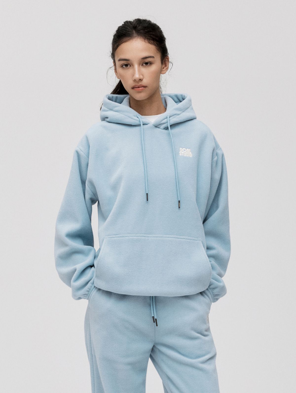 골스튜디오(GOALSTUDIO) ESSENTIAL MICROFLEECE HOODIE-SKY BLUE