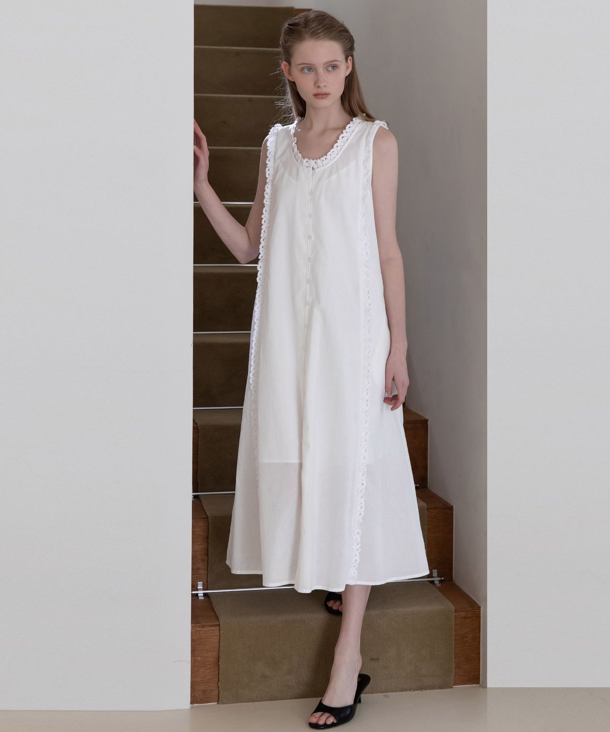 제이마크뉴욕(JMARKNEWYORK) Sleeveless lace dress - White