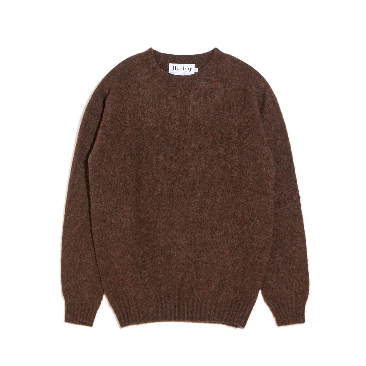 할리 오브 스코틀랜드(HARLEY OF SCOTLAND) Shaggy Dog Crew Neck Sweater - Coffee