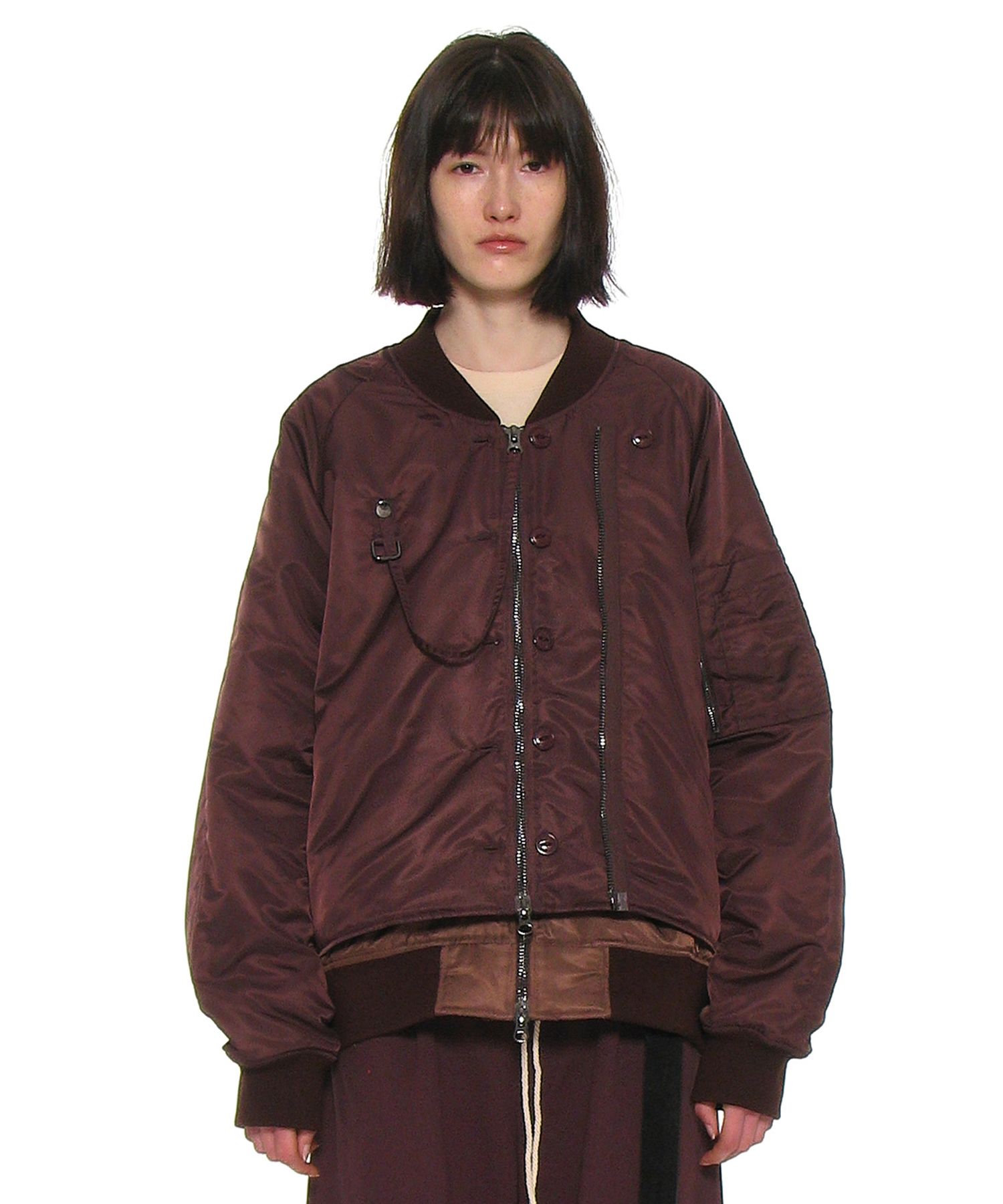 MUSINSA | PARTIMENTO WOMEN Detachable Layered MA-1 Bomber