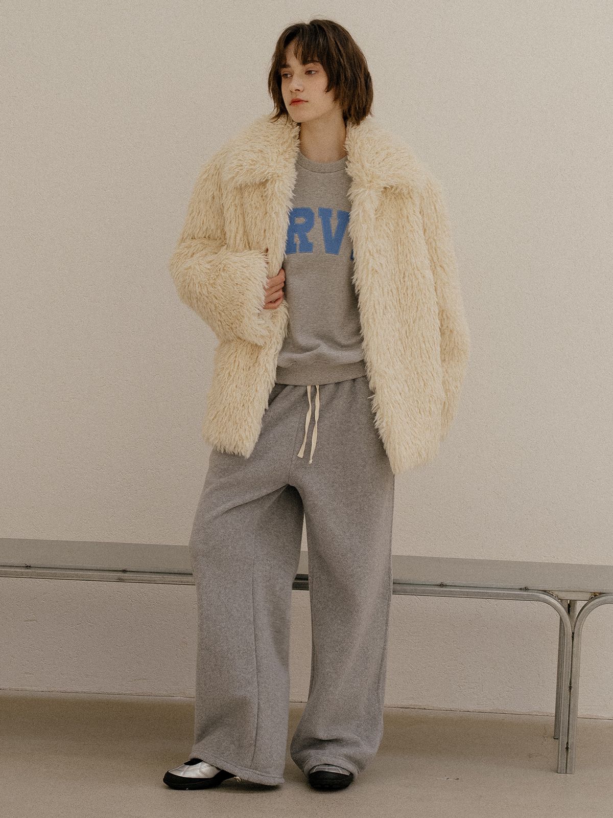 프리버07(FRIVER07) Hairly collar faux fur half coat [FRFA03CT01]_Beige