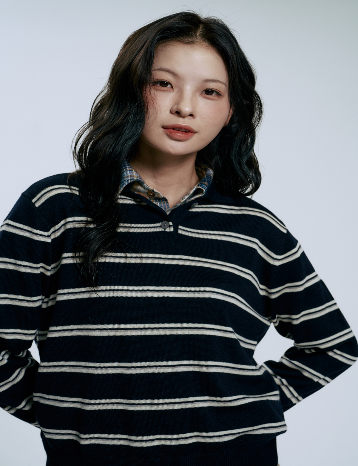 클레버필드(CLEVER FIELD) 아카데미 스트라이프 카라니트_블랙