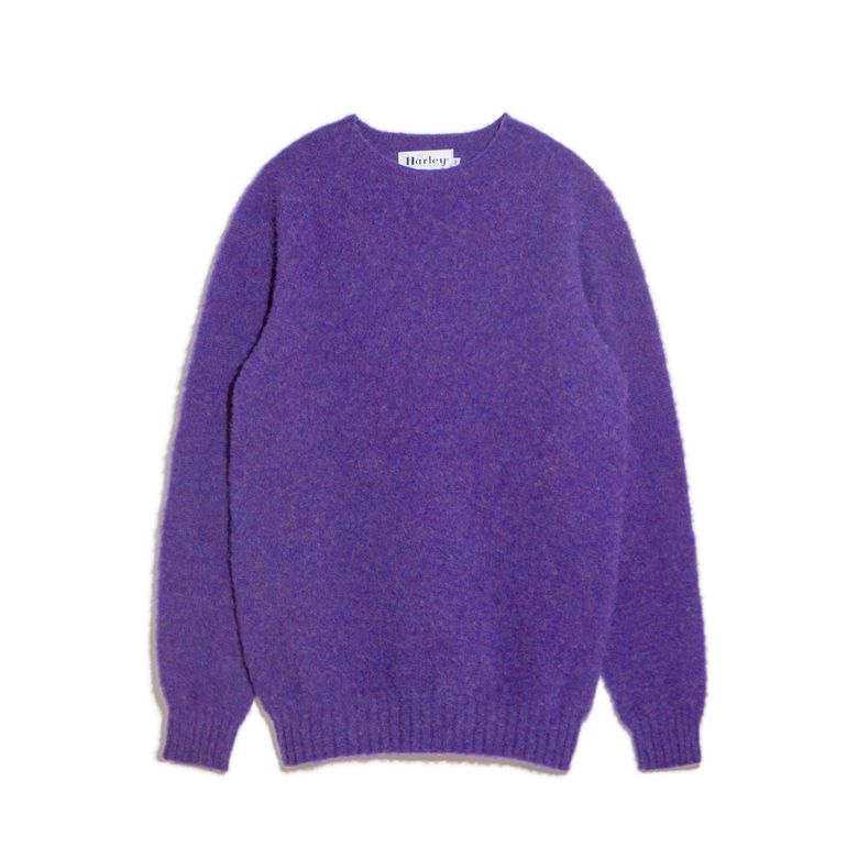 Shaggy Dog Crew Neck Sweater - Royal Violet