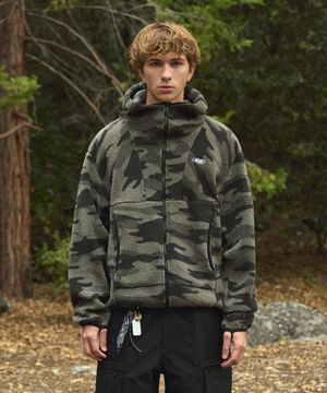 옴스테드 후드 플리스 자켓 카모 FJK129